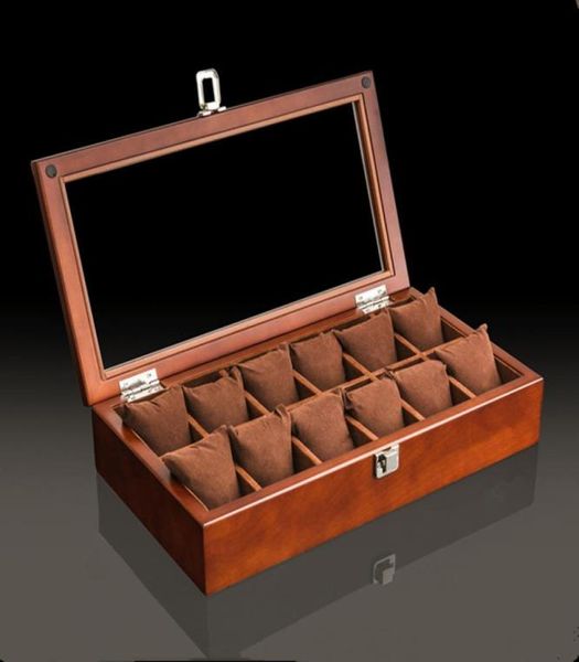 

new wood watch display box organizer black watch wooden case fashion watch storage packing gift boxes jewelry cases w027 cx2007042082, Black;blue