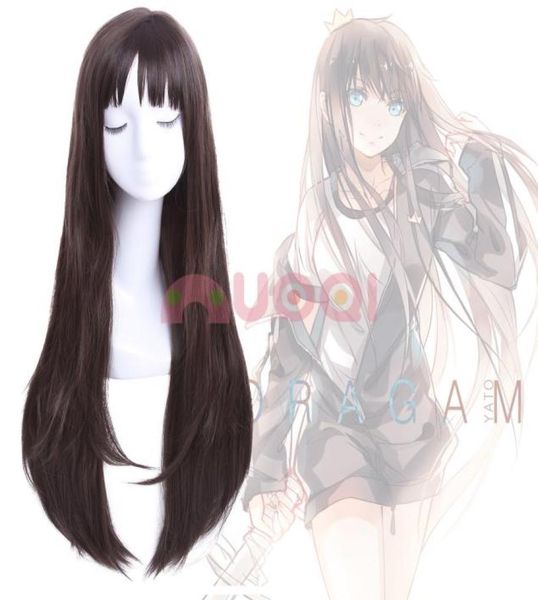 

noragami hiyori iki shibuya rin women dark brown long straight cosplay full wig9046388, Black;brown