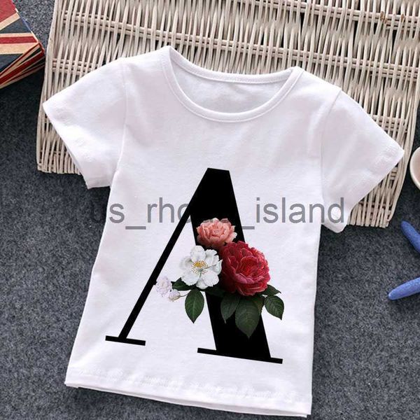 

t-shirts summer new t-shirt fashion alphabet girls tshirts harajuku retro boy tshirt flowers element nice round neck kids tshirt x0628, Blue