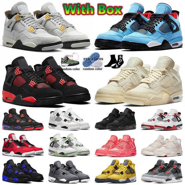 

basketball 4s shoes sail red thunder jumpman iv military black cat ts x cactus jack seafoam 4 violet ore mens women sports sneakers with box
