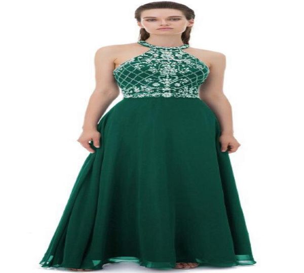 

2021 prom dresses long maxi halter keyhole back formal evening dresses crystal backless chiffon graduation party gowns3839863, Black