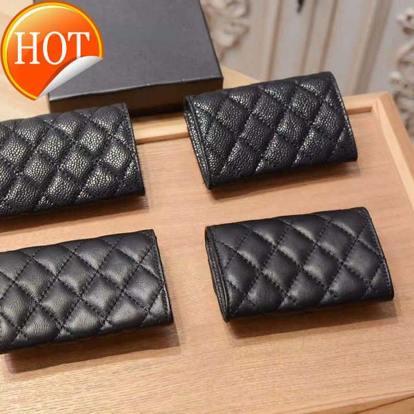 

luxury brand designer change purse card pack cow pickup bag 2023 new zero leather caviar rhombus key coin foreign trade wholesale shipment f, Red;black