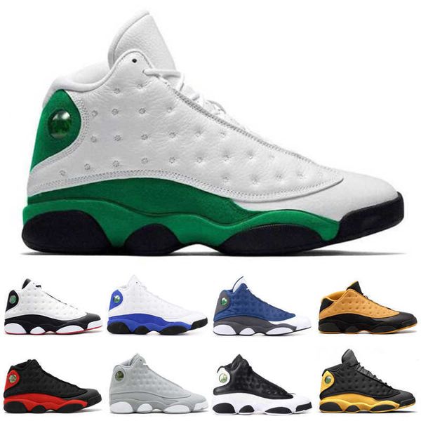 

13 13s men basketball shoes green court purple chutney black cat cap and gown mens trainers sneakers sports shoes 7-13
