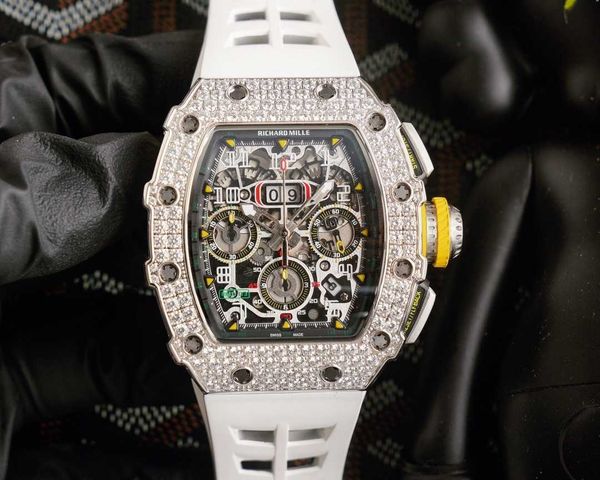 

fantastic diamond r i c h a r d luxury super style male wrist watches rm11 rm11-03 vb7d designer high-end quality bust down bezel uhr for me, Slivery;golden