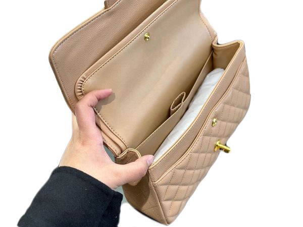 

10a mirror designer bags cf classic chain flap caviar bag handbag cf medium size 25.5cm one shoulder messenger underarm square lattice women