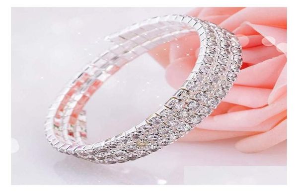 

jewelry crystal bridal bracelet in stock rhinestone accessories one piece sier factory drop delivery party events dhhce8852295, White