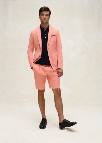 

fashion 2020 summer beach coral wedding tuxedos mens groom suits notched lapel two buttons business prom party blazer jacket jack8074777, Black;gray