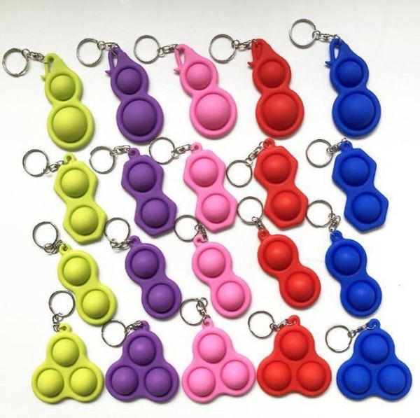 

multishape fidget keyring key chain toy keychain 2022 push bubble popper fidget toys key ring holder bag pendant charms stree reli4265014, Red;brown