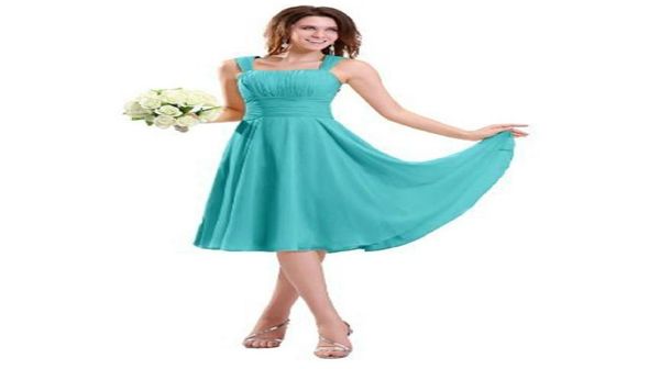 

aline straps kneelength chiffon bridesmaidwedding party dress6210711, White;pink