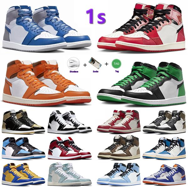 

basketball shoes 1 1s men women sneakers unc toe spider verse black white bred patent starfish university blue dark mocha lost found lucky g