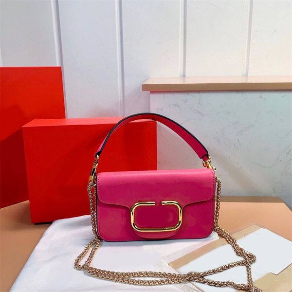 

charming designer bag glossy leather shoulder bags classic color scheme hardware accessories creative design letter versatile loco handbag d