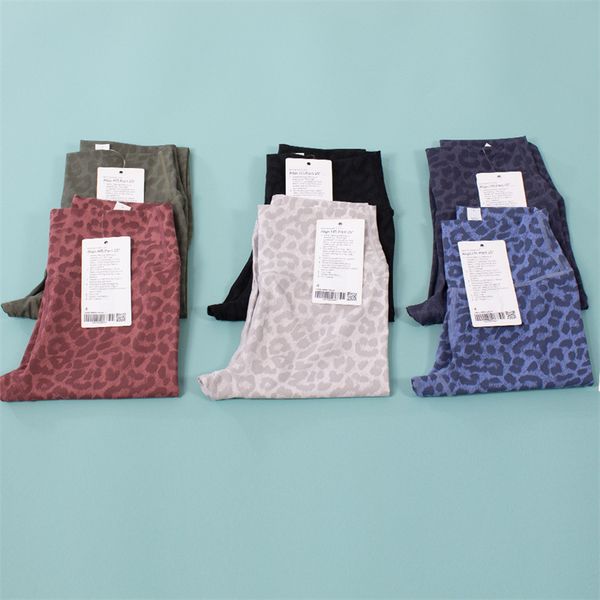 

lu-18 align women's high waist leopard camouflage print align leggings women fitness sport tight pants gym athletic comfortable legging