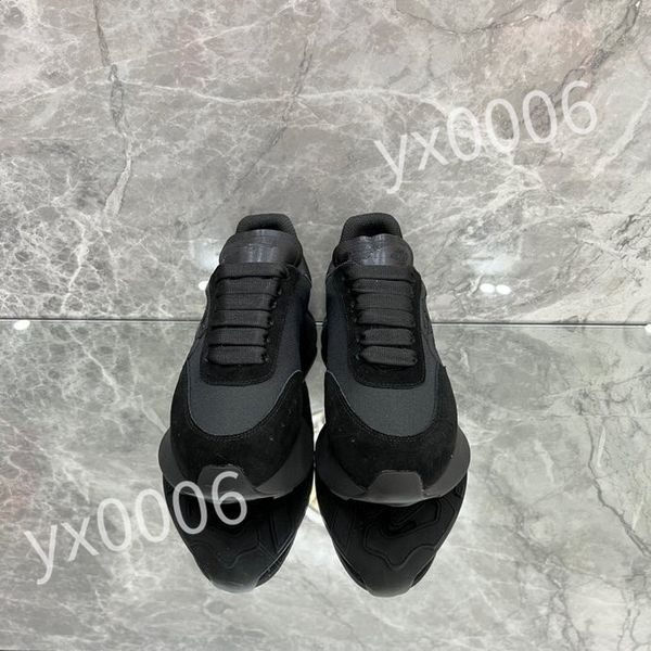 

2023 luxury designer calfskin casual shoes reflective sneakers vintage leather trainers fashion leisure shoes platform lace-up women mens sn, Black