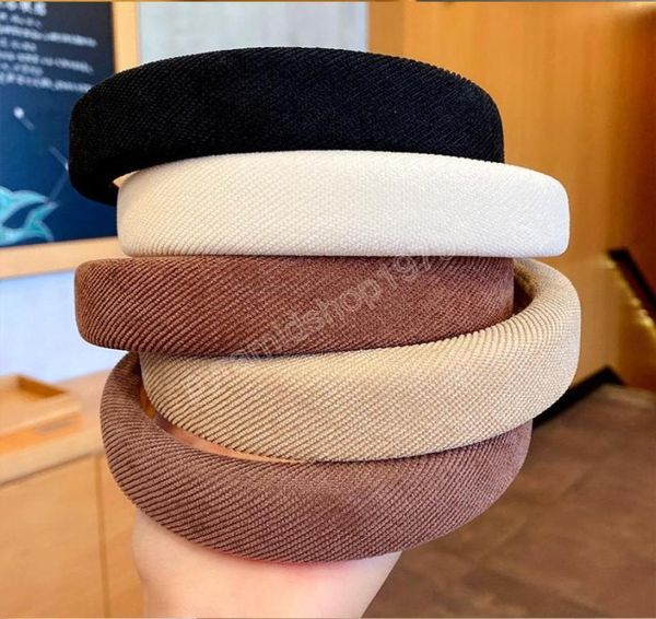 

korean khaki solid color sponge hairband for women sweet headband headdress hair hoop fashion hair accessories8129726, Slivery;white