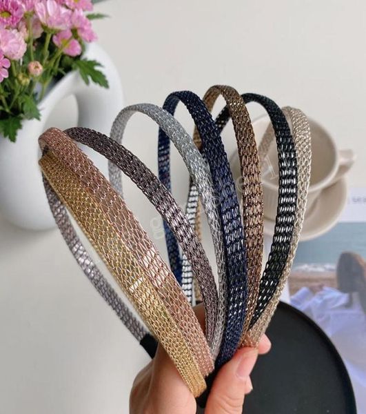 

fashion woven thin edge hair hoop women vintage headbands girls braided hairbands bezel headwear hair accessories7925334, Slivery;white