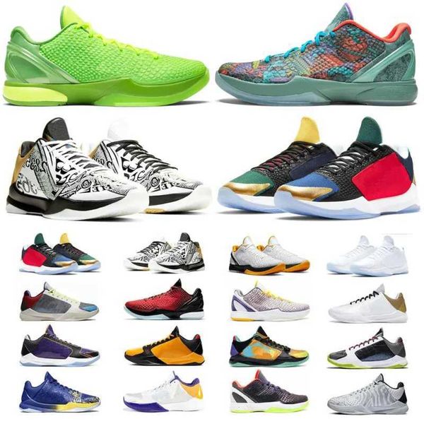 

2023 ko be mamba 6 protro grinch basketball shoes men mambacita bruce lee big stage chaos 5 rings metallic gold mens trainers sports outdoor, Black