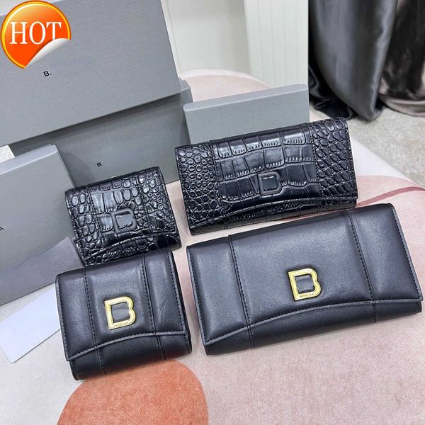 

brand designer change purse card pack handbag the latest high-beauty b-letter women's short wallet cowhide three-fold certificate bag v