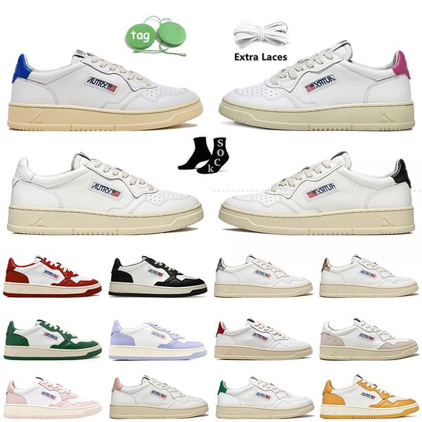 

autry medalist leather low designer shoes fashion women casual action shoe two-tone suede autries usa platform sneakers white black panda go