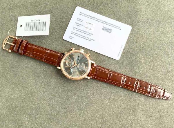 

waterproof designer 7750 movement business new wrist watch i w 42mm*13.5mm mens classic business montre iced out bezel gift tw factory watch, Slivery;brown