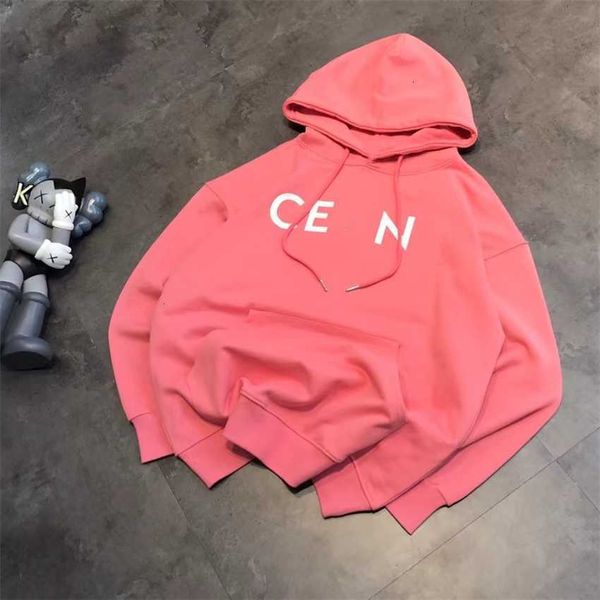 

autumn and winter hoodie sweatshirts new ce brands jacket pink fashion printing foaming letter terry women's hoodies for men tracksuits, Black