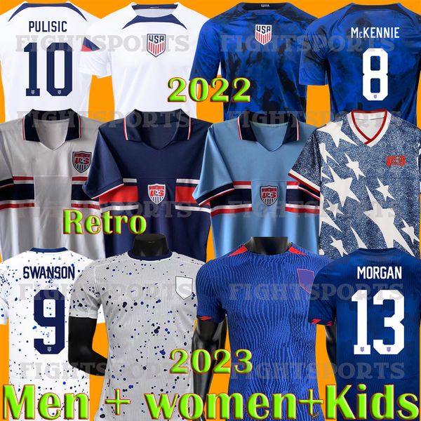 

usas 2023 soccer jerseys women 2022 men kids kit pulisic aaronson 2022 football shirt t 1994 retro 94 uniteds boys states donovan dempsey mc, Black;yellow