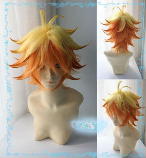 

the promised neverland emma short blondorange mix cosplay wig9157408, Black