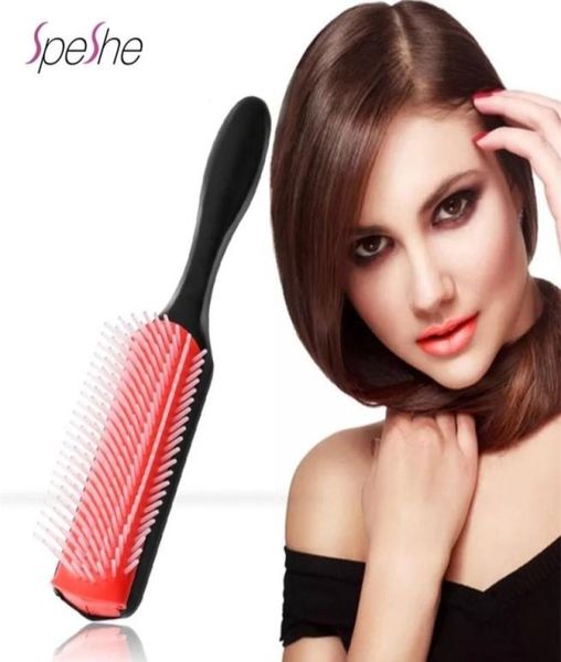 

brush hair 9rows detangling detangler brush scalp massager straight curly wet combs for women 2202228912263, Silver