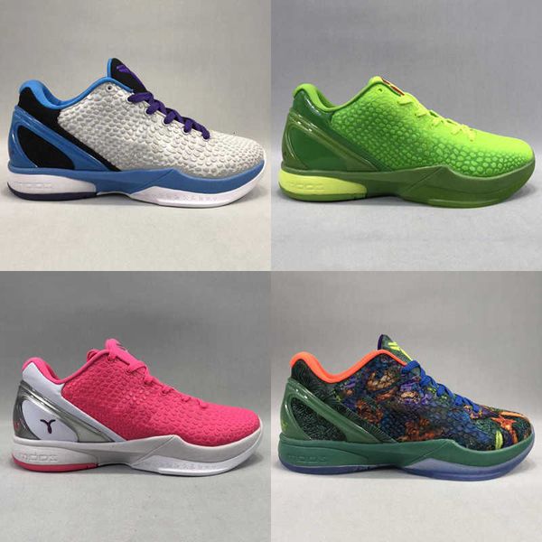 

mamba 6 shoes vi grinch easter christmas men sports pink green black basketball