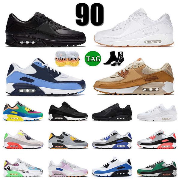 

classic 90 running shoes 90s og trainers triple black leather white gum mash unc caramel viotech infrared cool grey what the peace love