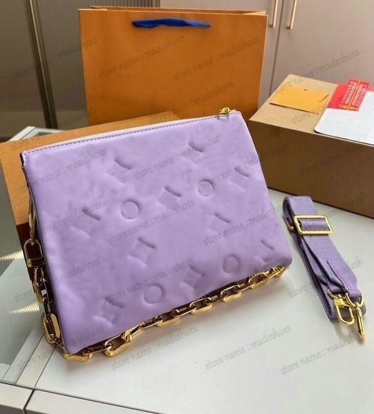 

coussin pm handbag luxurys puffy clutch embossed monograms pillow bag womens designer leather chain crossbody multicolor floral pattern purs
