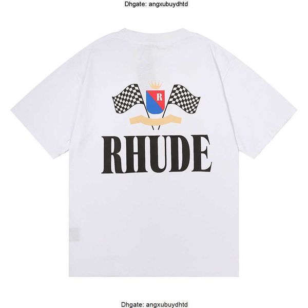 

2022 designer rhude mens t shirts summer mens women clothing fashion short sleeves eu size s-xxl 3color, White;black