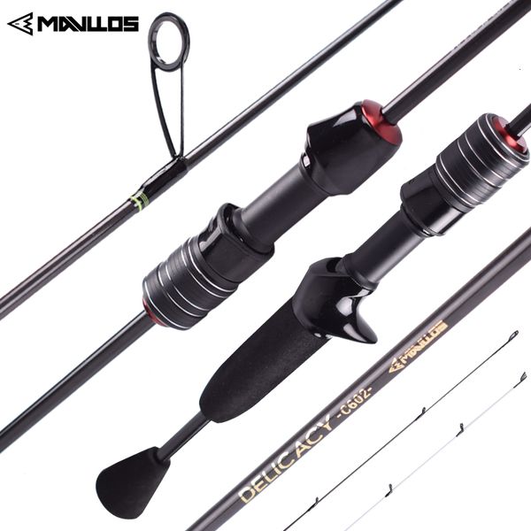 

spinning rods mavllos delicacy l.w 0.6-8g ul fishing rod casting spinning rod ultralight carbon fiber hollow solid 2 tips bait casting rods