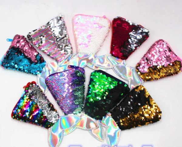 

mermaid tail girl sequins shoulder bag handbag evening bag fish tail purse birthday party gift christmas stocking filler, White