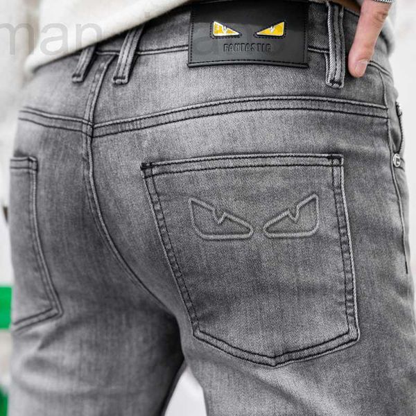 

men's jeans designer hong kong autumn and winter new slim fit small straight stretch 2022 grey casual long pants men eowy, Blue