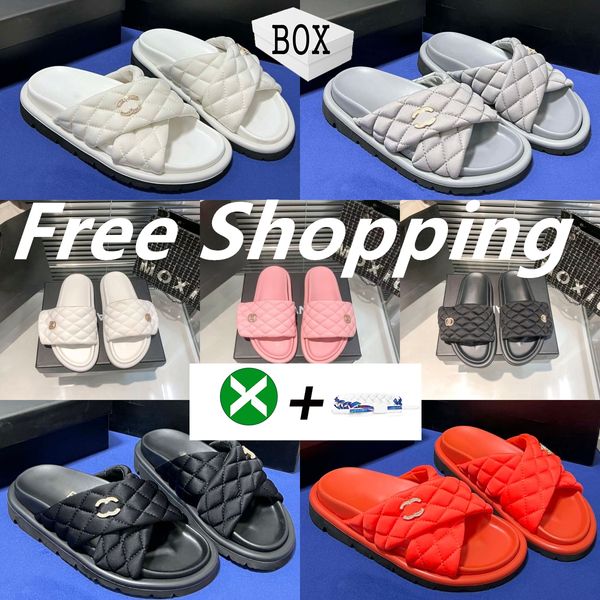 

2023 with box luxury slipper pantoufle sliders slides sandals slippers men women designer mens slides mules flip flops oran sandal summer, Black