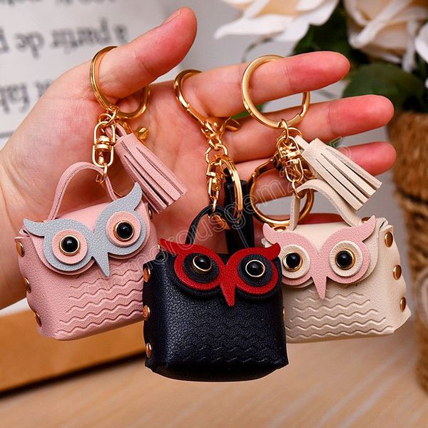 

new cute owl mini bag women pu leather coin purses fashion jewelery handbag girls coin card holder for kids purses keychain, Silver
