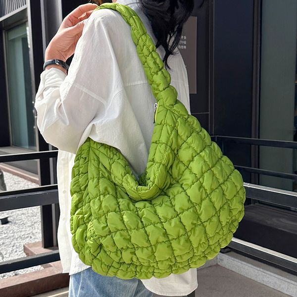 

evening bags 10 color women's hobos shopper bag quilted plaid design nylon plus cotton shoulder crossbody bags trend large capacity lad