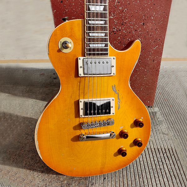 

1958 style heavy antique electric guitar 6-string mohagany wood nitro paint fast transport