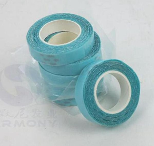 

2 rolls lot 1cm3m blue color super tape lace wig glue tape for hair extension 8032455, Black;brown