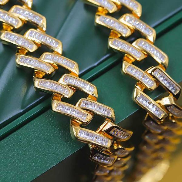 

wholesale price custom 12mm s925 silver baguettes cuban chain mens hiphop necklace with 5a cz diamond link jewelry