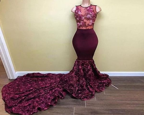 

african long prom dresses mermaid sheer neckline appliques sleeveless evening dress long sweep train arabic dresses dubai par1642124, Black