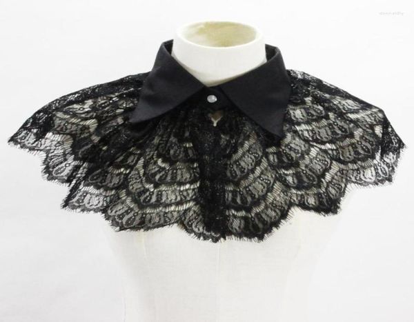 

bow ties vintage floral lace lapel fake collar for women hollow necklace choker false collars female dress party detachable donn227238835, Black;gray