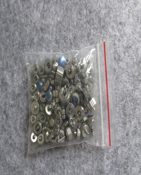 

one bag random mixed brand watch random size steel crown for fix repair watchmaker accessory fitting parts watch shop store9128484