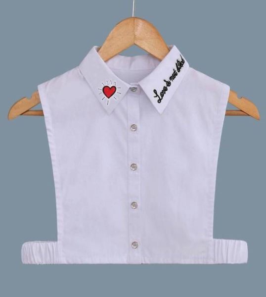 

bow ties sweet embroidery fake collar for sweater blouse shirt detachable women false collars lapel accessories3364681, Black;gray