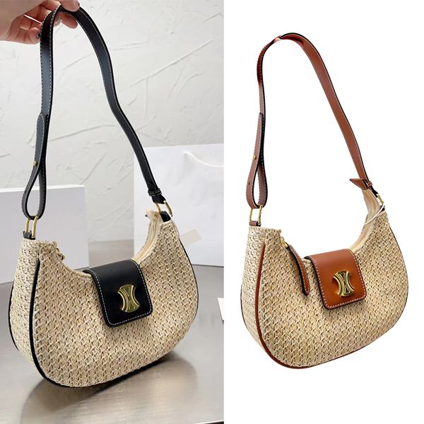 

hobo cross body women shoulder bag straw triangle genuine leather tote clutch bags messenger raffia men luxury designer handbags beach celin