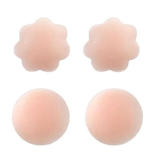 

1 pair reusable invisible self adhesive silicone breast chest nipple cover bra pasties pad petal mat stickers accessories2194250