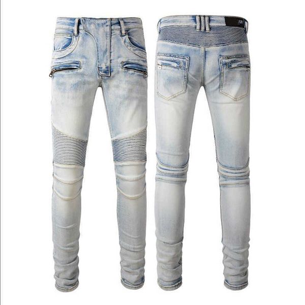 

amirs 2022 new mens jeans fashion skinny straight slim ripped jean elastic casual motorcycle biker stretch denim trouser classic pants jeans, Blue