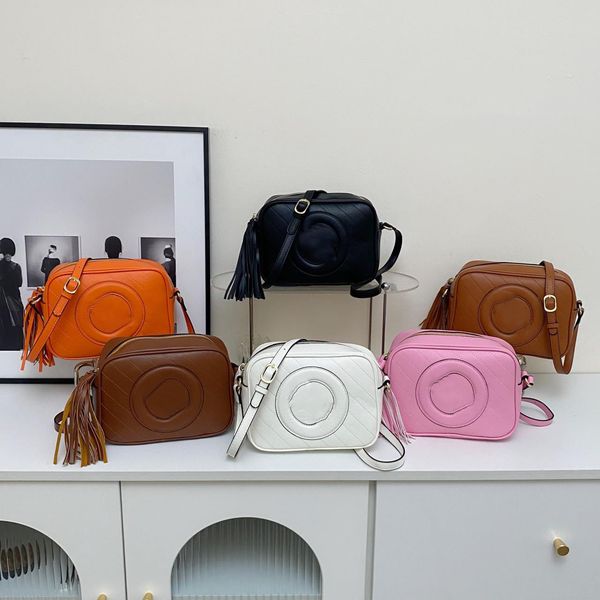 

luxury blondie small shoulder bag women camera crossbody bag leather handbag wallet purse lady fashion trunk square tassel bag