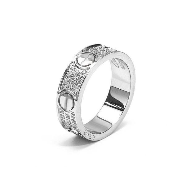 

original designer carti titanium steel fashion temperament two or three rows of diamond wide and narrow version couple ring simple men women, Silver