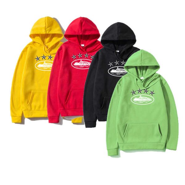 

corteizs hoodies warm demon island hoody boat pattern hooded designer mens women streetwear pullover sweatshirts loose jumper clothing wkrh, Black